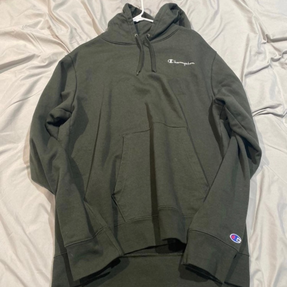 Mens olive green champion hoodie